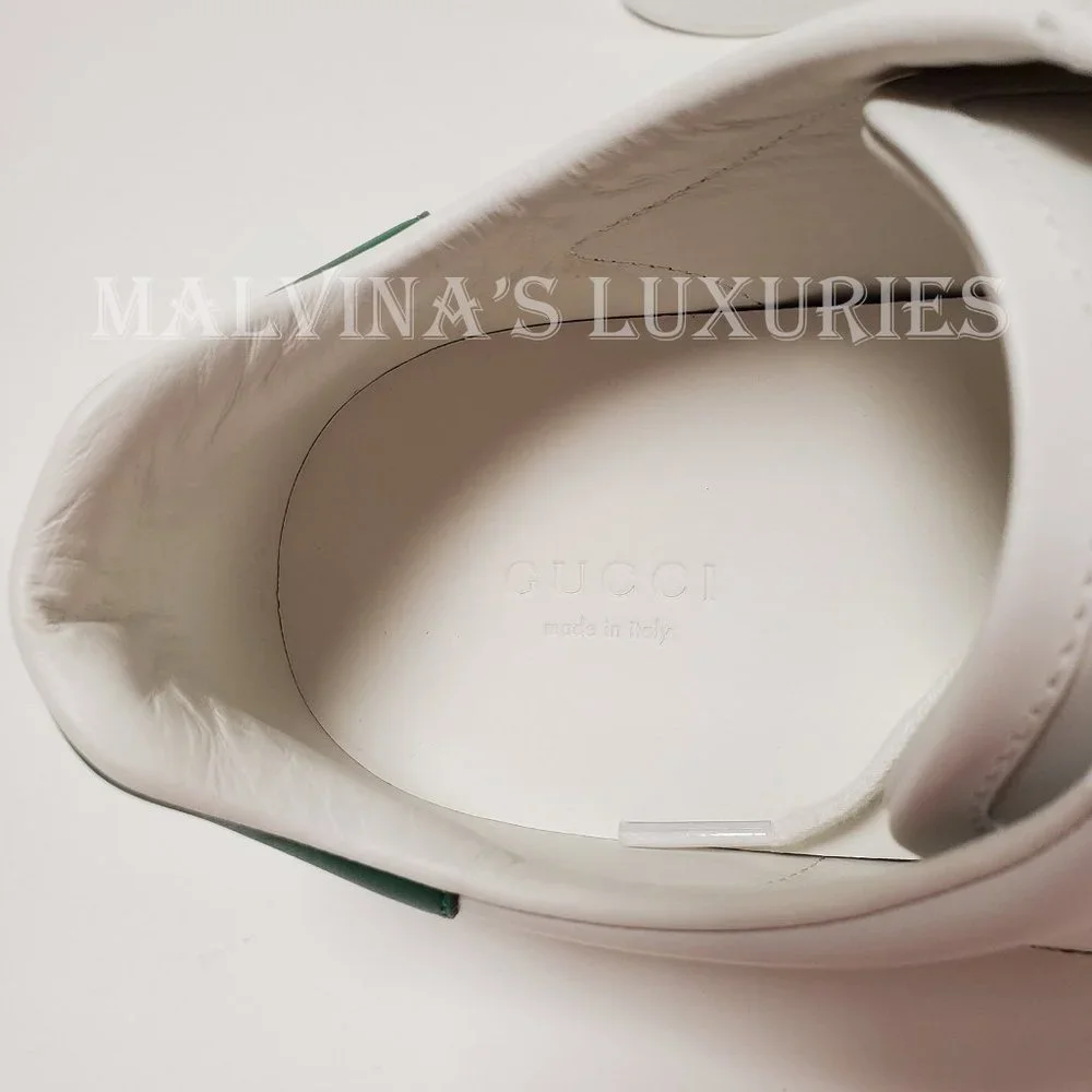 GUCCI SNEAKERS NEW ACE KITTEN WHITE LEATHER SHOES w WEB sz 41 11